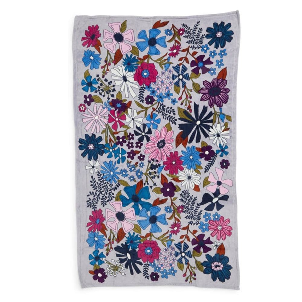 New Vera Bradley Bengal Lily 80" x 50" Plush Throw Blanket Fleece Bedding Floral